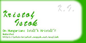 kristof istok business card